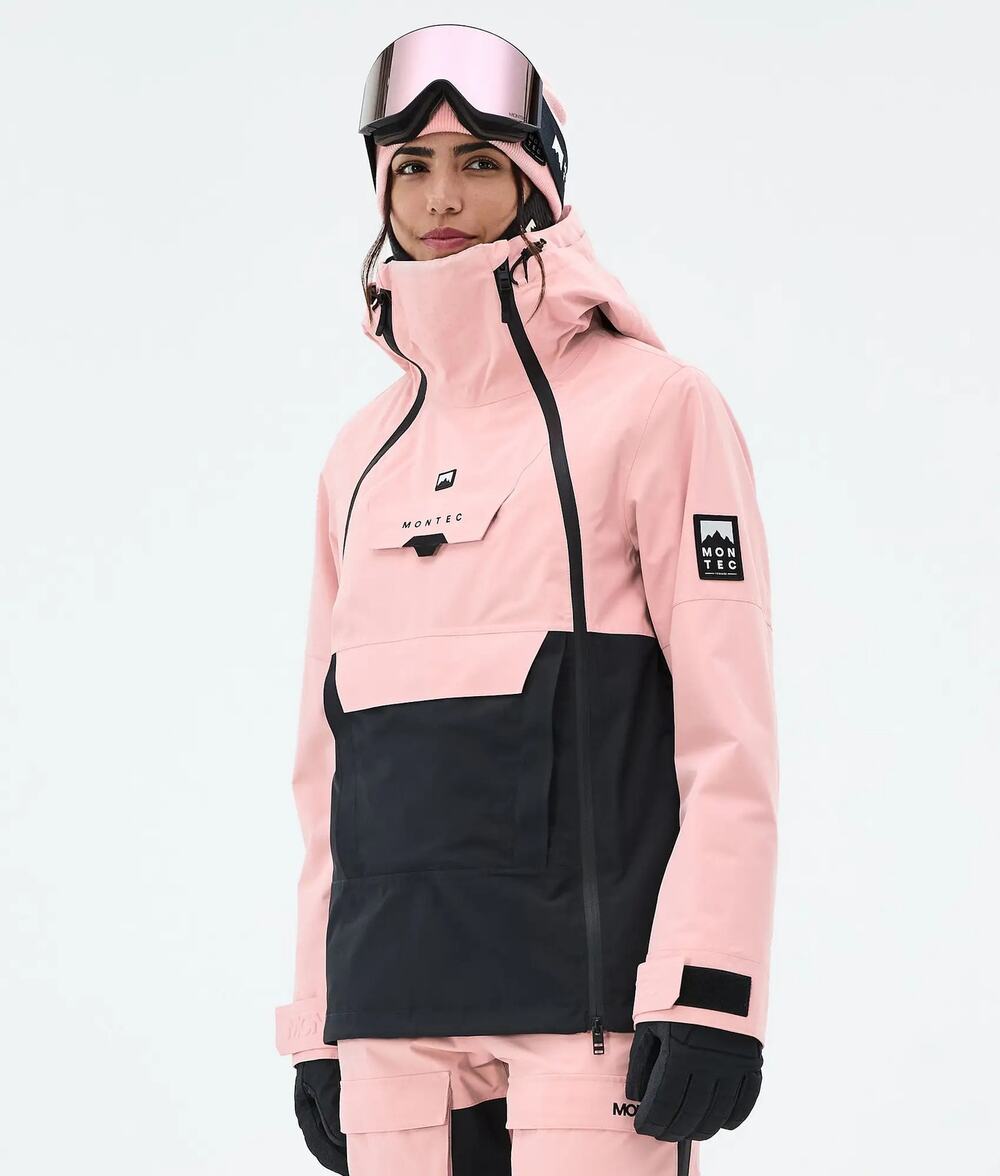 Montec Doom Ski Jacket Soft Pink Black Trim Insulated Soft Shell Coat Women's M